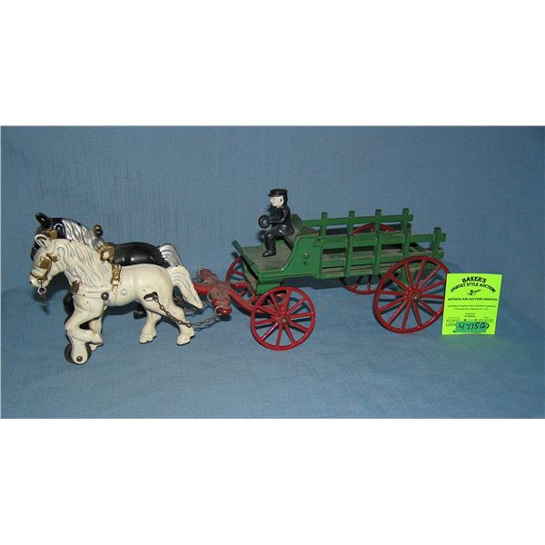 Horse drawn cast iron farm wagon circa 1930s