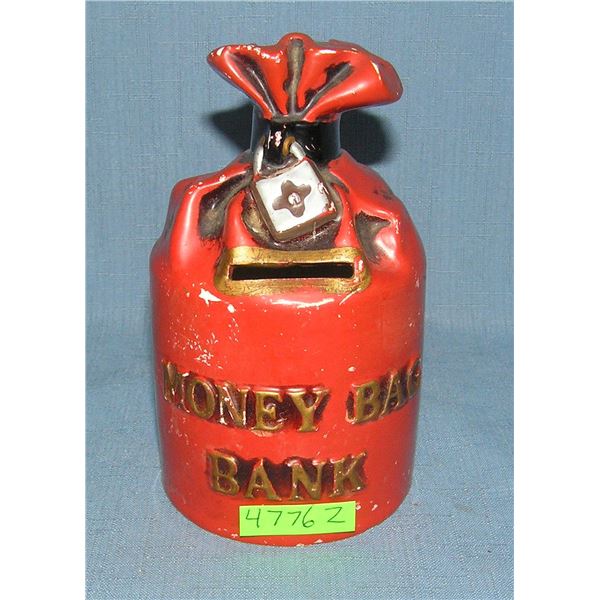 Porcelain money bag bank circa 1960s