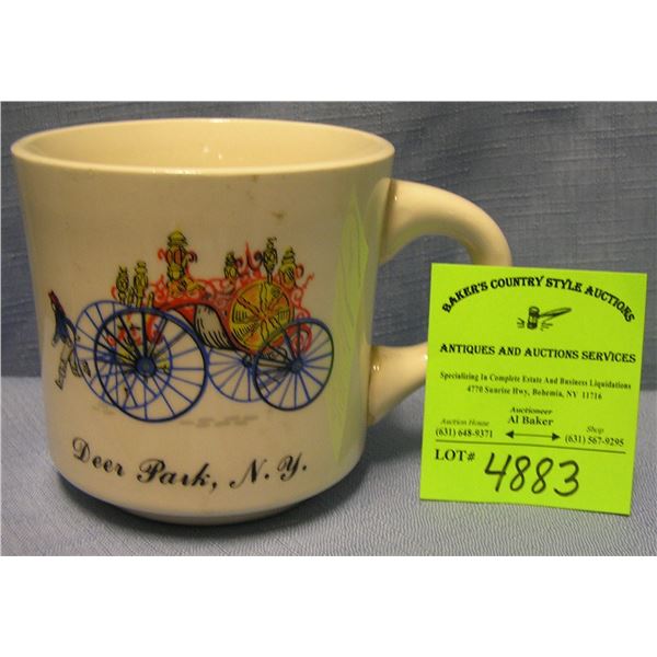 Vintage Deer Park NY firemans shaving mug