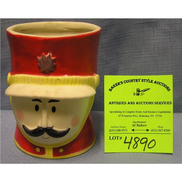 Vint. officer w/ handle bar moustache shaving mug