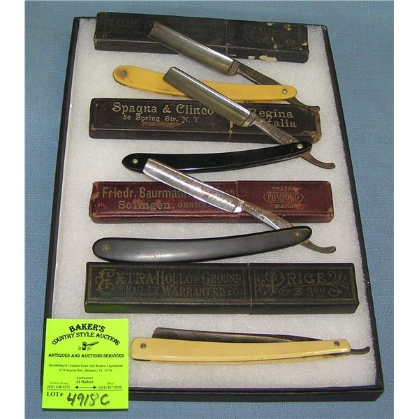 Collection of antique straight razors