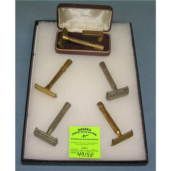 Collection of single edge and double edge shaving razors