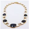 89.40 ctw UNHEATED Blue Sapphire and 4.71 ctw Diamond 18K Yellow Gold Necklace w