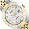 Rolex Mens Two Tone Sapphire Quickset Silver Jubilee Diamond Dial Datejust With