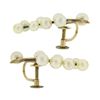 Vintage Retro 14K Gold Cultured Pearl Leaf Branch Climber Screw Back Earrings