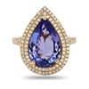 6.19 ctw Tanzanite and 0.73 ctw Diamond 14K Yellow Gold Ring
