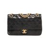 Chanel Black Leather Chain Double Flap Shoulder Bag