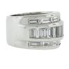 Image 5 : Platinum 3 Row 4 ctw Channel Set Straight Baguette Diamond 13.2mm Wide Band Ring