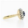 Image 5 : Antique FRENCH 18k TT Gold GIA NO HEAT Sapphire & Diamond Flower Cluster Ring