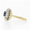 Image 6 : Antique FRENCH 18k TT Gold GIA NO HEAT Sapphire & Diamond Flower Cluster Ring