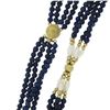 Image 2 : Vintage 31" Blue Lapis & Pearl Bead Multi Strand Necklace w/ 14k Gold Clasp Bead