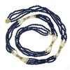 Image 4 : Vintage 31" Blue Lapis & Pearl Bead Multi Strand Necklace w/ 14k Gold Clasp Bead