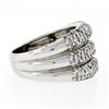 Image 5 : Vintage.900 Platinum 1.30 ctw Pave Diamond Wide Domed Triple Stacked Band Ring