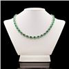 29.41 ctw Emerald and 6.69 ctw Diamond 14K White Gold Necklace