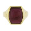 Image 4 : Men's 14k Gold Cabochon Custom Cut Red Stone Bezel Solitaire Cocktail Ring