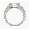 Image 8 : Vintage Platinum 1.35 ctw Floating Diamond w/ Accents Hand Engraved Work Band Ri