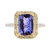Image 2 : 3.31 ctw Tanzanite and Diamond Ring - 14KT White Gold