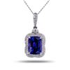9.22 ctw Tanzanite and 0.85 ctw Diamond Platinum Pendant (GIA CERTIFIED)