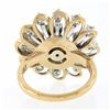 Image 7 : Vintage 14k TT Gold 1.10 ctw Round Diamond Flower Cluster Platter Cocktail Ring