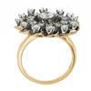 Image 8 : Vintage 14k TT Gold 1.10 ctw Round Diamond Flower Cluster Platter Cocktail Ring