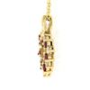 Image 5 : Mayors 14K Gold Alternating Diamond & Ruby Small Open Heart Pendant & 16 Chain