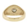 Image 3 : Unisex Solid 14k Gold 0.21 ctw Round Cut Diamond Bezel Solitaire Signet Band Rin