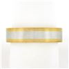 Men's Solid 18k Yellow Gold & Platinum 6mm Wide Brushed Finish Wedding Band Ring