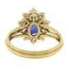 Image 8 : 18K Gold 2.95 ctw GIA Burma No Heat Oval Blue Sapphire Diamond Halo Cocktail Rin