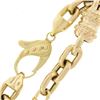 Image 4 : Estate Unisex 14K Gold Long 9" Beaded Sections & Open Cable Link Chain Bracelet