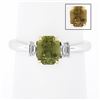 Image 2 : NEW 18k Gold 1.46 ctw GIA Ceylon Alexandrite & Emerald Cut Diamond Engagement Ri