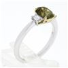 Image 9 : NEW 18k Gold 1.46 ctw GIA Ceylon Alexandrite & Emerald Cut Diamond Engagement Ri