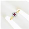 Image 7 : Vintage Jabel 18k Gold 0.40 ctw Round Brilliant Red Ruby w/ Diamond Halo Ring