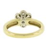 Image 3 : Vintage 18k TT Gold 0.80 ctw Round Cut Prong Fiery Diamond Flower Cluster Ring