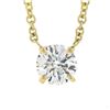 Image 2 : NEW Classic 14k Yellow Gold.58 ctw Round Prong Diamond Solitaire Pendant Necklac