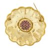 Image 5 : 18K Gold & Platinum Ruby & Diamond Hammered Textured LARGE Flower Pendant Brooch