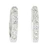 NEW 14k White Gold 0.28 ctw Pave Round Diamond 12.3mm Petite Huggie Hoop Earring