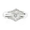 Image 4 : Vintage 14K White Gold 0.62 ctw Diamond Solitaire Engagement & Wedding Ring Set