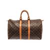 Louis Vuitton Brown Monogram Canvas Leather Keepall 45 Travel Bag