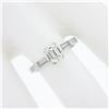 Image 4 : 18k White Gold 1.26 ctw GIA Emerald Cut Diamond w/ Straight Baguette Accents Rin