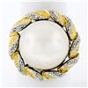 Vintage Handmade 18k Two Tone Gold Mabe Pearl & 0.25 ctw Diamond Ring