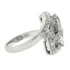 Image 5 : Vintage Platinum 1.95 ctw Large Old European Cut Diamond Bypass Ring w/ Accents