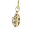 Image 5 : 18k Yellow Gold 1.04 ctw Round Diamond Cluster Pendant 18" Bead Ball Necklace