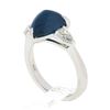 NEW Platinum Gubelin 5.63 ctw Triangle Cabochon Sapphire Pear Diamond 3 Stone Ri