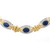 Image 5 : 18K TT Gold 38 ctw GIA Bezel Cabochon Sapphire & Pave Diamond Fancy Link Necklac