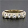 Image 1 : Vintage 14k Yellow Gold 0.85 ctw Diamond Channel Bar 5 Stone Wedding Band Rin