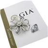 Image 7 : Vintage Platinum Gia 8.2 ctw Diamond Large Flower Statement Pin Brooch Pendant