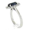 New 14K White Gold 3.52 ctw GIA Oval Sapphire & Diamond Halo Flower Cluster Ring