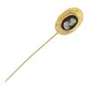 Image 4 : Antique 10k Yellow Gold Detailed Oval Hardstone Carved Cameo Stick Pin w/ Patina
