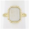 Image 7 : Vintage 10k Yellow Gold Rectangular Cabochon Cut Opal Solitaire Cocktail Ring