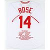 Cincinnati Reds Pete Rose Autographed Jersey With Stats